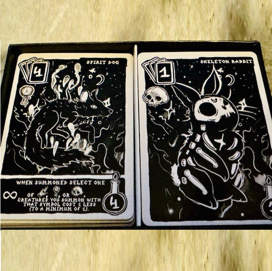 The Necrohamster card game front...