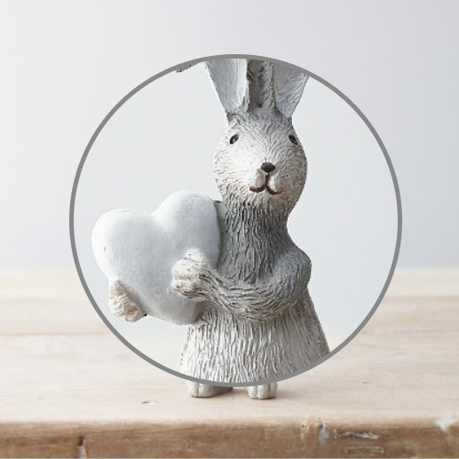 Grey Standing Rabbit With White ...