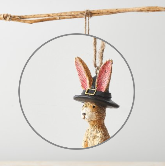 Flying Witch Rabbit. A fun and charming resin bunny sat in a broomstick wearing a witches hat