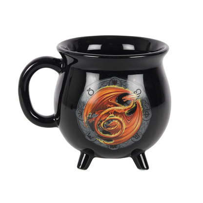 Beltane Colour Changing Cauldron Mug By Anne Stokes. This black cauldron mug features Beltane the symbol of the Gaelic May Day festival