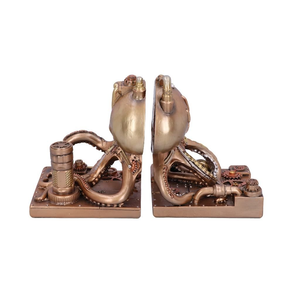 Octonium Bookends. Mechanical octopus bookends from Nemesis Now, hand painted and a great edition to your bookshelf or as a gift for a steampunk fan.