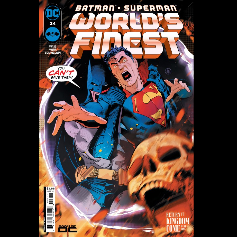 Batman Superman Worlds Finest #24 from DC comics written by Mark Waid with art by Dan Mora and cover art variant A.