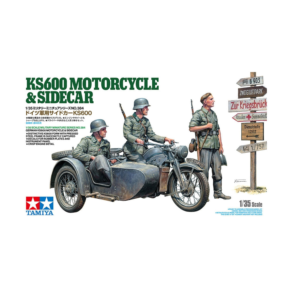 German KS600 Motorcycle & Sidecar - Tamiya 1/35 Scale Model