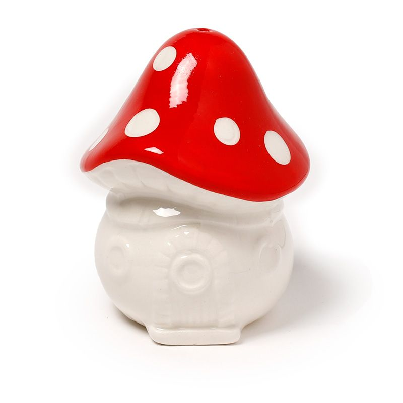 Fairy Toadstool House Ceramic Salt & Pepper Set. A super cute novelty cruet set in the shape of mushroom houses