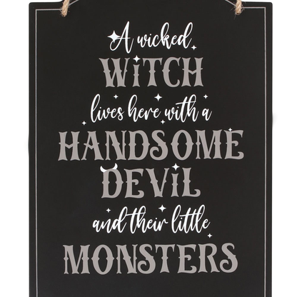 Wicked Witch Family Hanging Sign