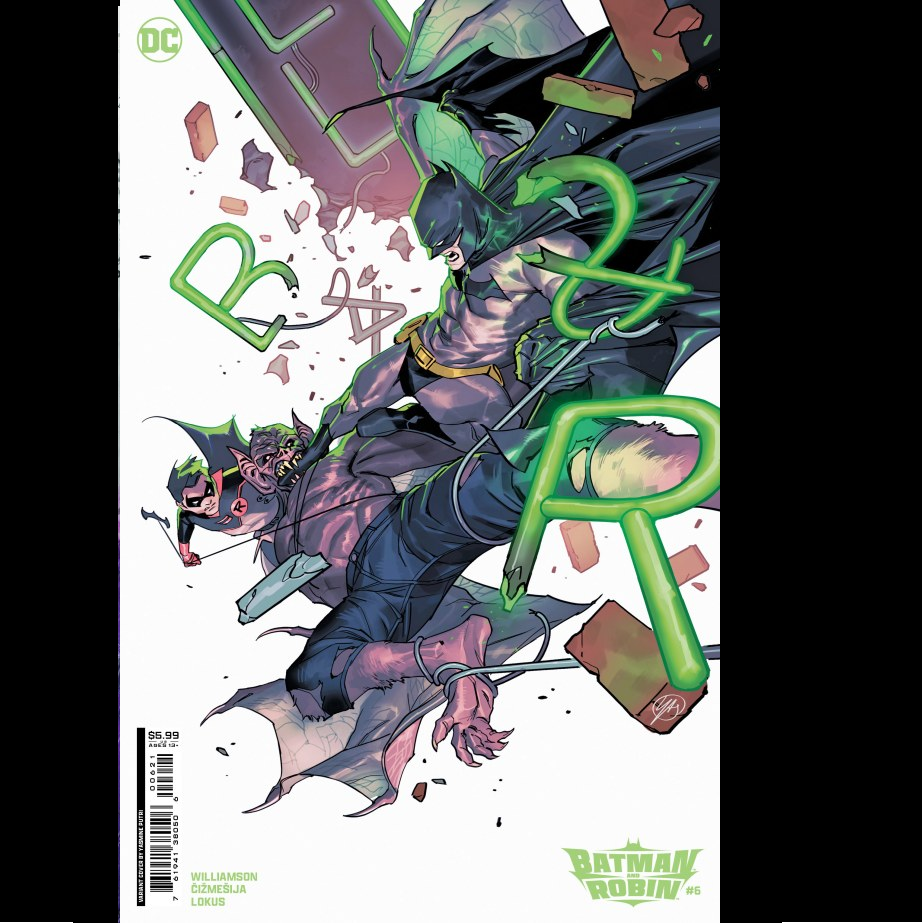 Batman And Robin #6 from DC written by Joshua Williamson with art by Nikola Cizmesija and variant cover B.