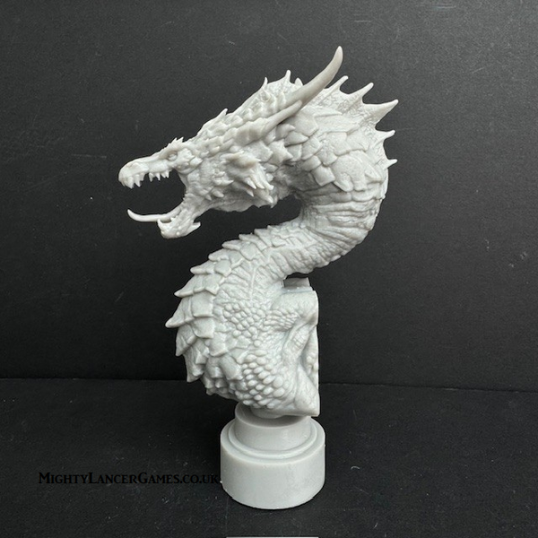 Red Dragon Bust by Iron Gate Scenery.&nbsp; A 28mm scale printed resin miniature representing a red dragon with its jaws open and a great edition to your miniature bust collection, for your painting joy or as a statue in your Dungeons and Dragons (D&amp;D) or RPG game