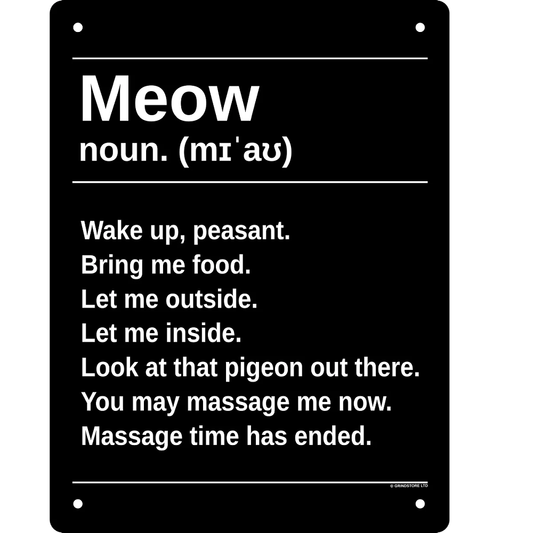 Meow Definition Mini Tin Sign. A...