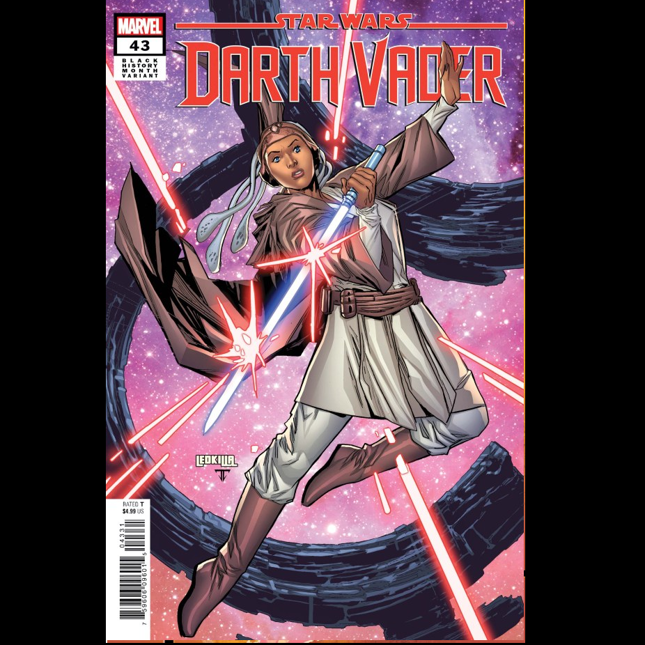 Star Wars: Darth Vader #43 from Marvel Comics Black History Month cover, written by Greg Pak with art by Adam Gorham. 