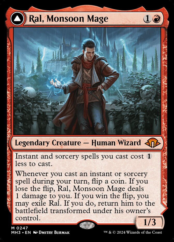 Ral, Monsoon Mage // Ral, Leyline Prodigy MTG Single | MH3 #247