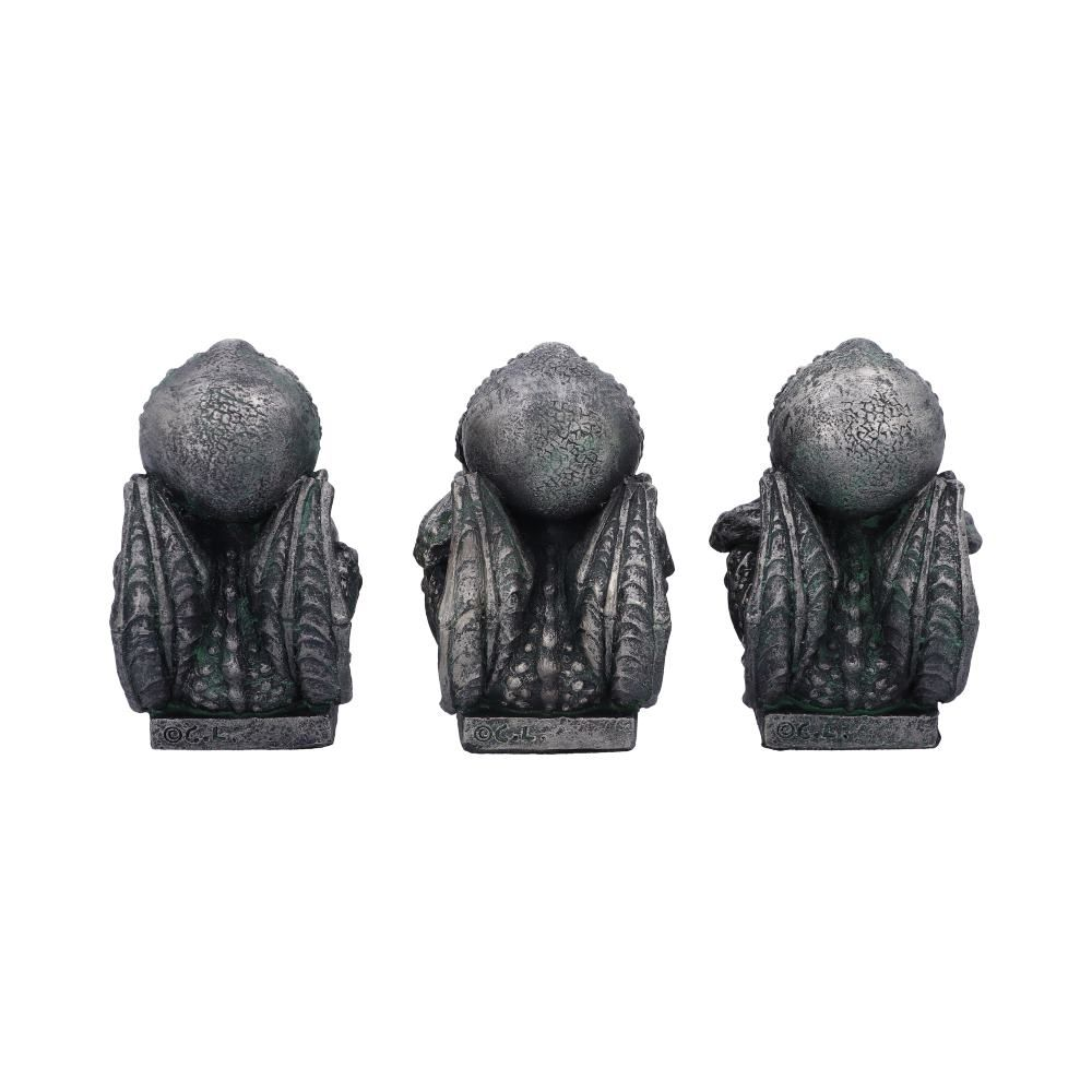 Discover the Three Wise Cthulhu from Nemesis Now. This hand painted trio of figurines portray Confucius' "See No Evil, Hear No Evil, Speak No Evil"