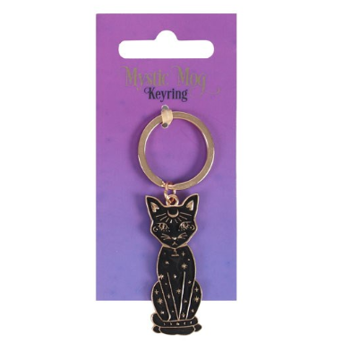 Mystic Mog sitting cat keyring, ...