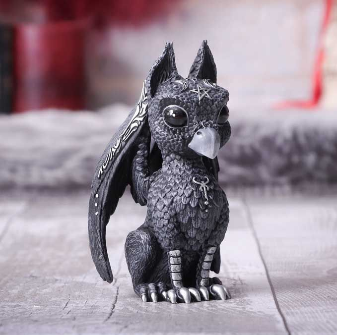 Griffael from Nemesis Now an wonderful occult Griffin figurine with big black eyes and silver decorative detail making a lovely gift for yourself or a friend.