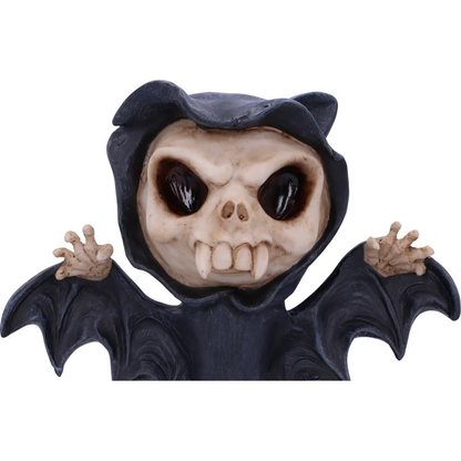  Vamp Bat Reaper Figurine from Nemesis Now. a skeleton bat with its arms up and wearing a black cloak