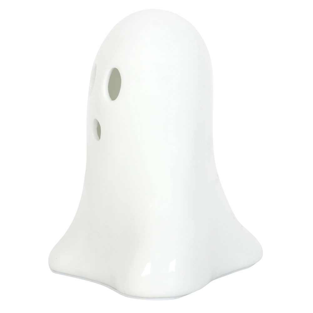 A light up LED ceramic ghost ornament to give you a spooky soft glow through Halloween and beyond, complete with on /off switch this cute little figure will be a great edition to your home.