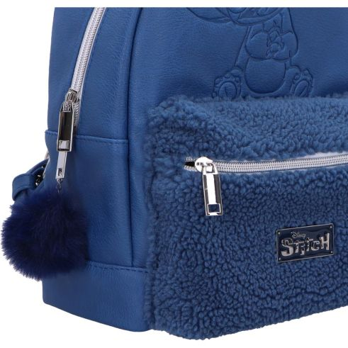 Stitch Fluffy Blue Backpack