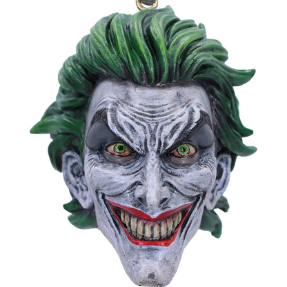 Nemesis Now The Joker Hanging Ornament. Hand painted and made of polyresin, this piece captures the Joker's mysterious and playful persona.