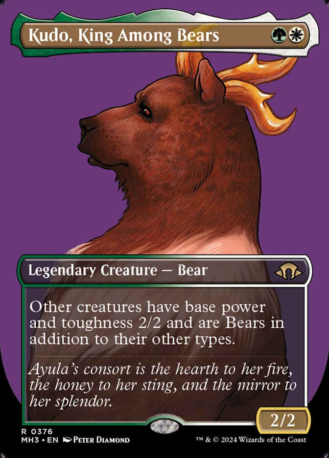 Kudo, King Among Bears Borderless Profile MTG Single | MH3 #376