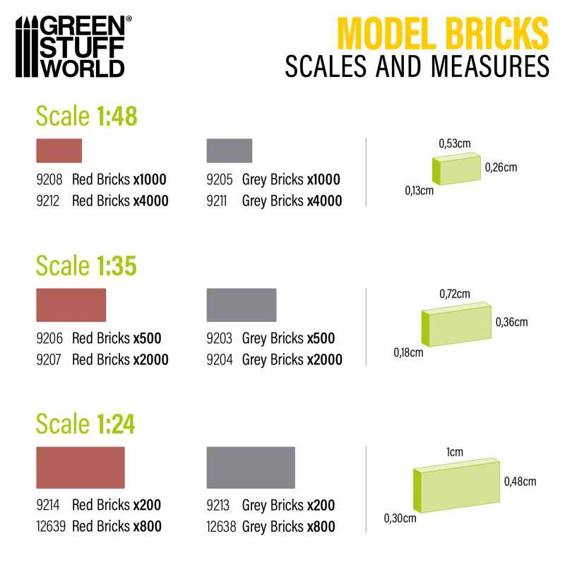 Grey Model Paving Bricks x2000 - 1:35 scale