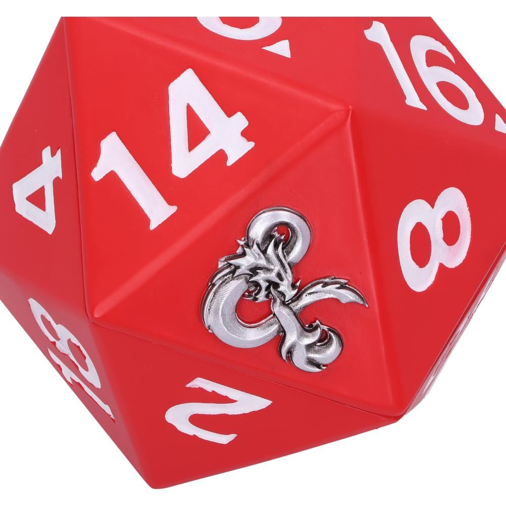 Dungeons & Dragons D20 Dice Box by Nemesis Now. This officially licensed Dungeons and Dragons box is shaped like a red D20 with white numbers