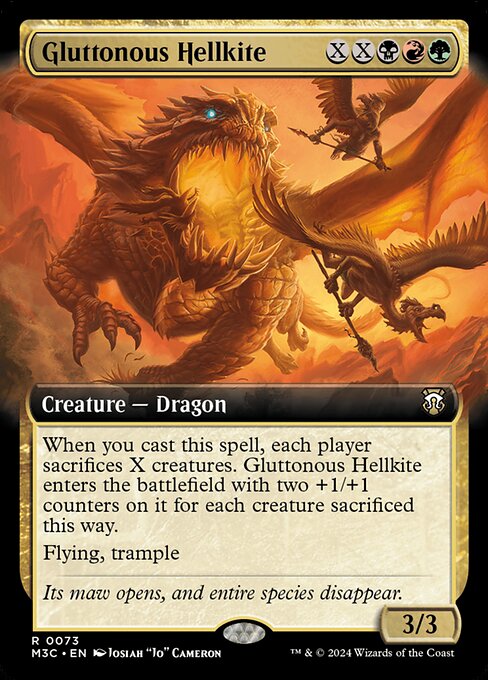 Gluttonous Hellkite Extended Art MTG Single | M3C Commander #073