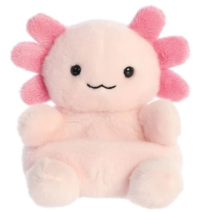 Axolotl Palm Pal an adorable Palm Pals plushie looking for a new friend to snuggle in a lovely pink colour from the aquatic collection. Perfect for fitting into the palm of your hand, measuring approximately 13cm