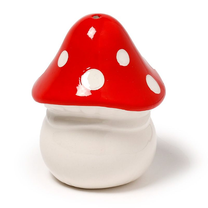 Fairy Toadstool House Ceramic Salt & Pepper Set. A super cute novelty cruet set in the shape of mushroom houses