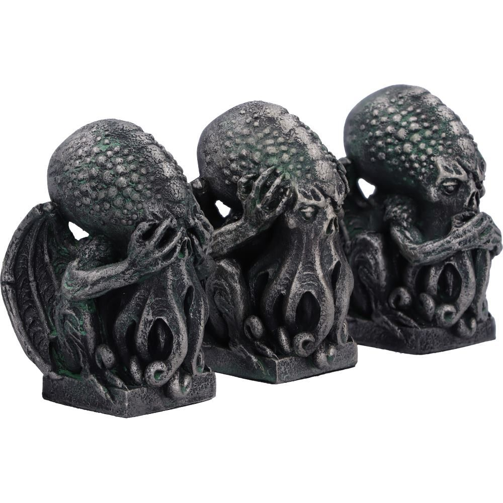 Discover the Three Wise Cthulhu from Nemesis Now. This hand painted trio of figurines portray Confucius' "See No Evil, Hear No Evil, Speak No Evil"