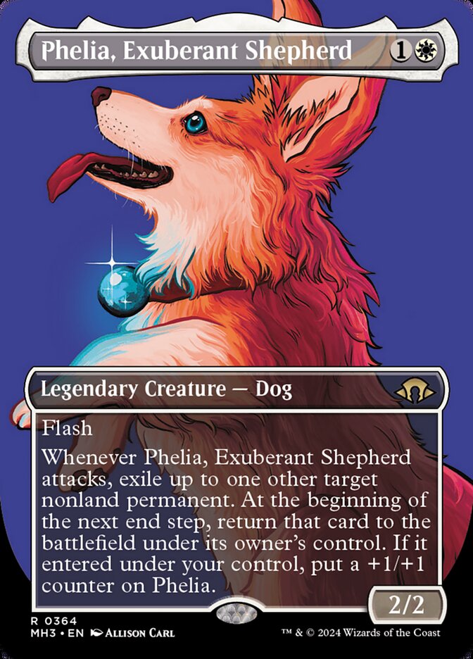 Phelia, Exuberant Shepherd Borderless Profile MTG Single | MH3 #364