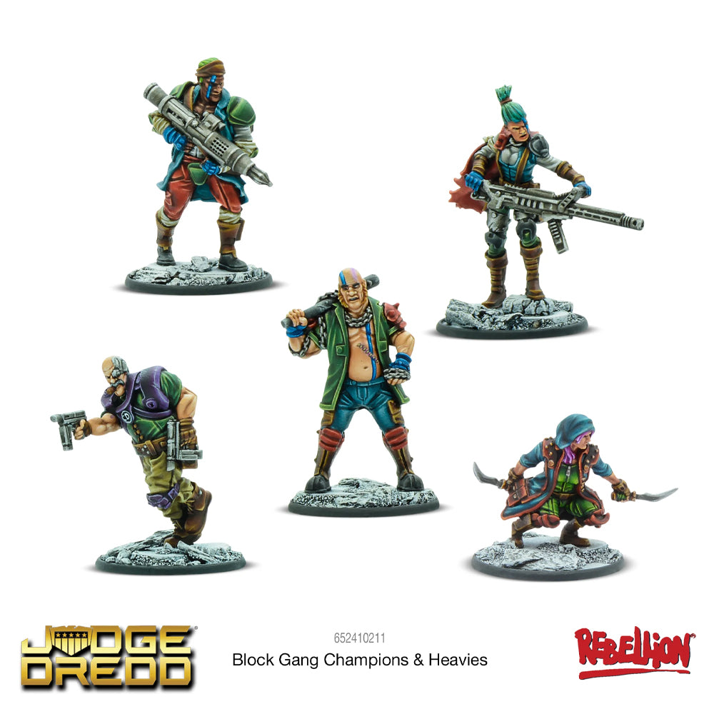 Block Gang Champions & Heavies Judge Dredd Miniatures