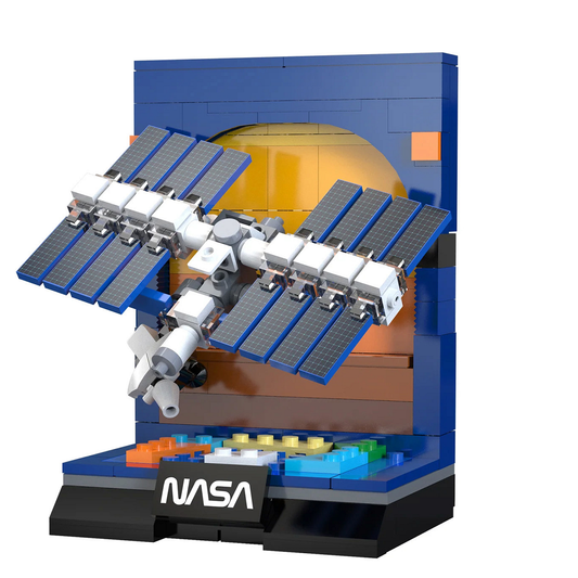 Lego style space station built a...