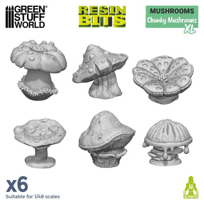 3D Printed XL Chunky Mushrooms - Green Stuff World