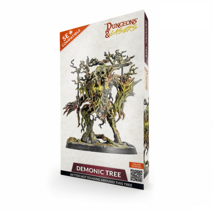 Demonic Tree from the Dungeons and Lasers range. A great treeman miniature for your tabletop in walking stance with optional hanging human miniatures