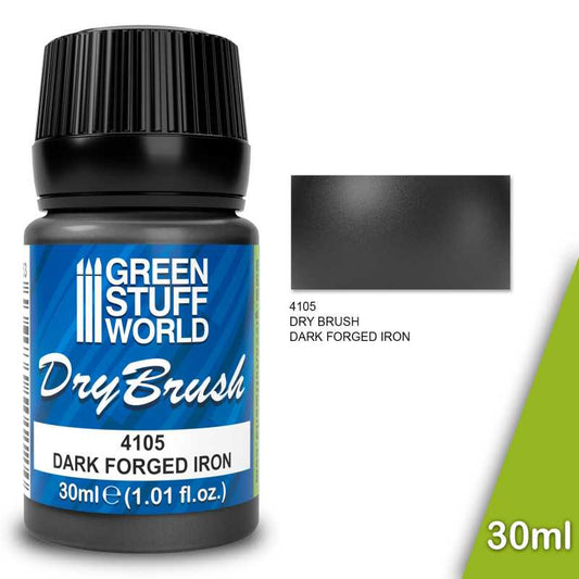 Green Stuff World Dry Brush Paint Dark Forged Iron 30ml