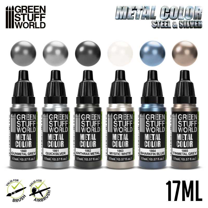 Steel & Silver Metallic Hobby Paints