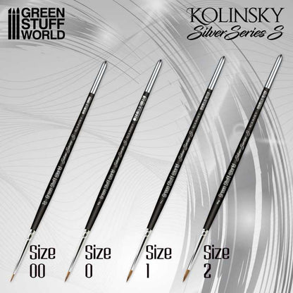 Green Stuff World Kolinsky Silver Series S Brush Set