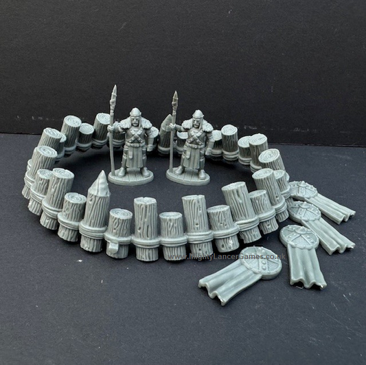 Guard Tower Conversion Kit from Reaper Miniatures. An unboxed / not in retail packaging set of miniatures including wooden circle and two guards of the same sculpt for your roleplaying games (RPG), painting, collecting and gaming needs