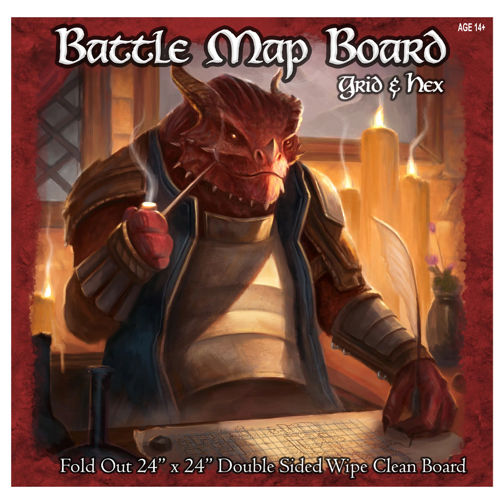 Dry Erase Battle Map Board - Grid & Hex