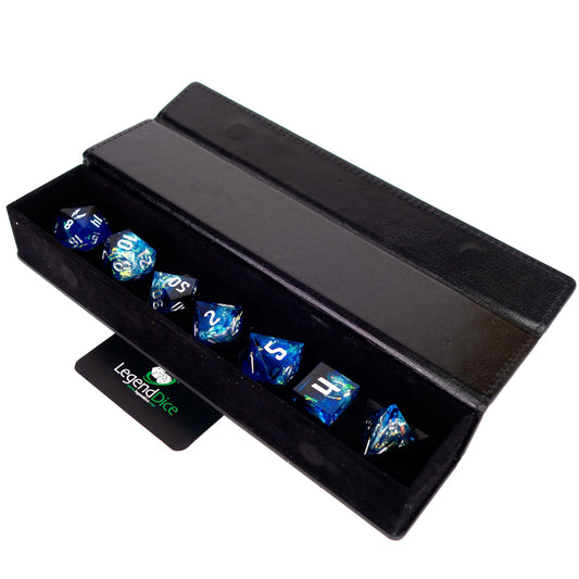 Menhir Sans Blue Poly Dice Set With Display Case