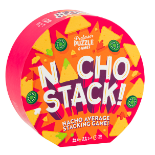 Nacho Stack! A pink round box wi...