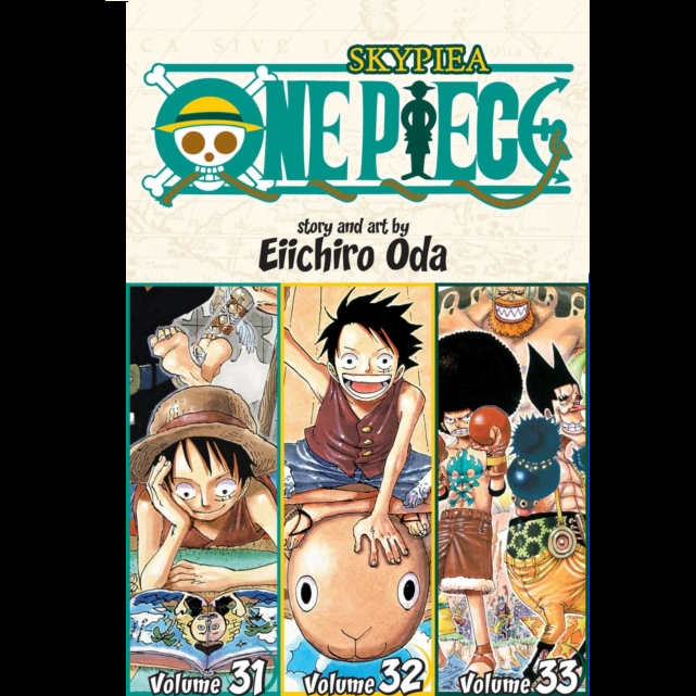 Skypiea One Piece Omnibus Edition 11 by Eiichiro Oda which contains volumes 31,32&33.The sky island of Skypiea is in danger of complete eradication if its maniacal leader Kami Eneru has his way