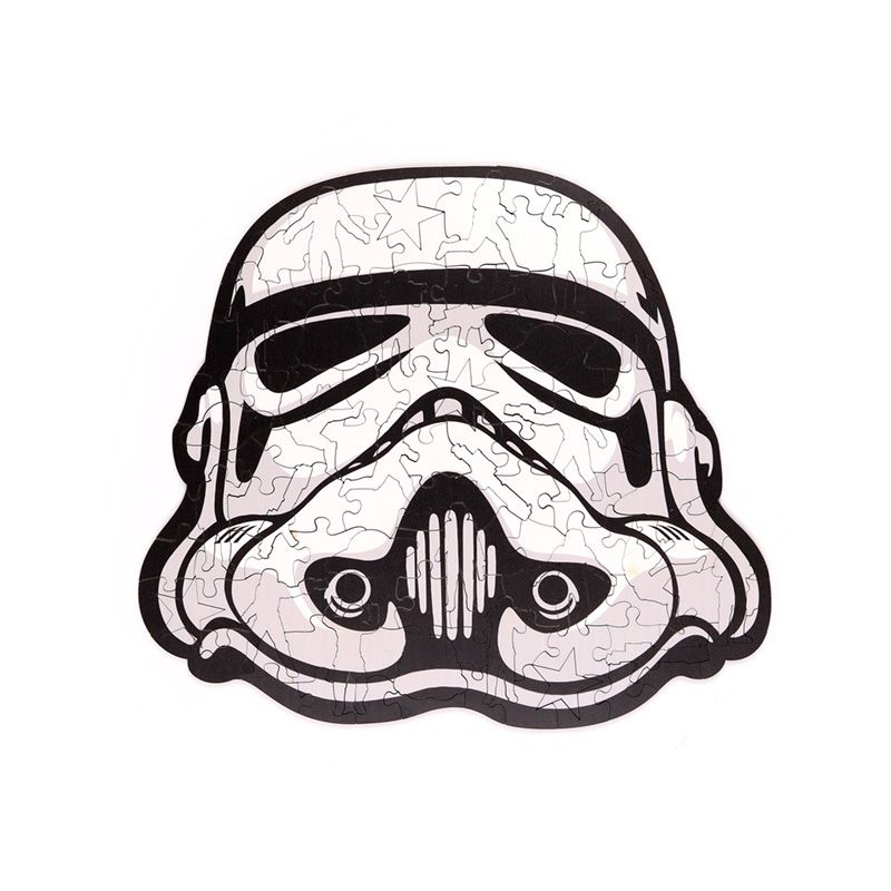 Original Stormtrooper wooden jigsaw puzzle with 130 shaped pieces. This unique jigsaw features a variety of shaped pieces that will challenge puzzlers making a great gift for both a jigsaw fan and a Star Wars fan