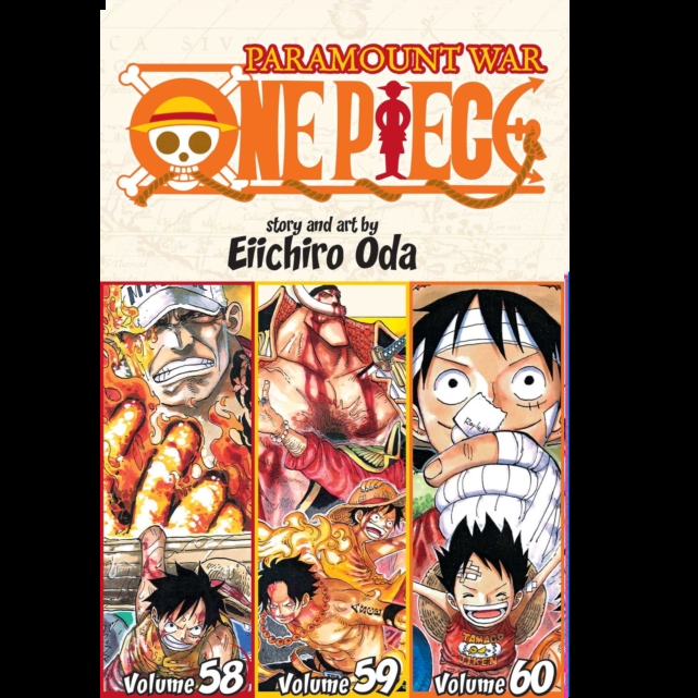 Paramount War One Piece Omnibus Edition 20 by Eiichiro Oda which contains volumes 58,59&60. Young Luffy’s buccaneering adventures build to a climax as he fights relentlessly to save his brother Ace, who’s slated for execution by the World Government