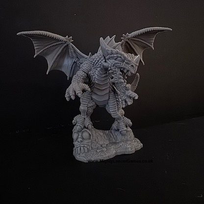 Pathfinder Chibi Red Dragon from Reaper Miniatures, a wonderful chibi dragon stood up on its back legs from the Bones6 kickstarter for your roleplaying games (RPG), painting, collecting and gaming needs