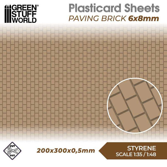 Plasticard 6x8mm Paving Brixck Sheet - GSW