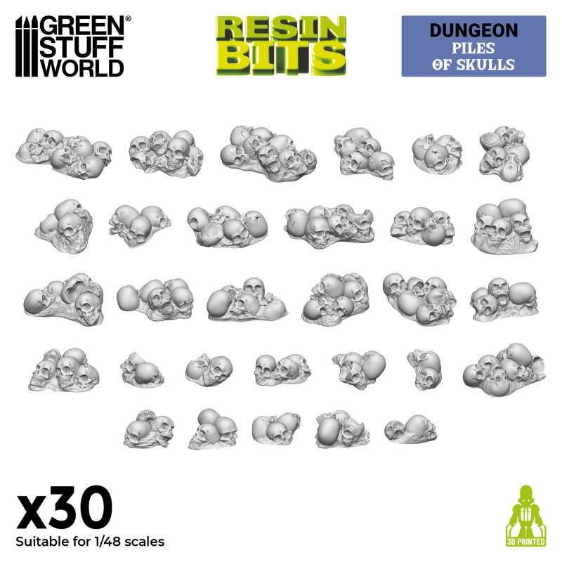 3D Printed Piles Of Skulls - Green Stuff World