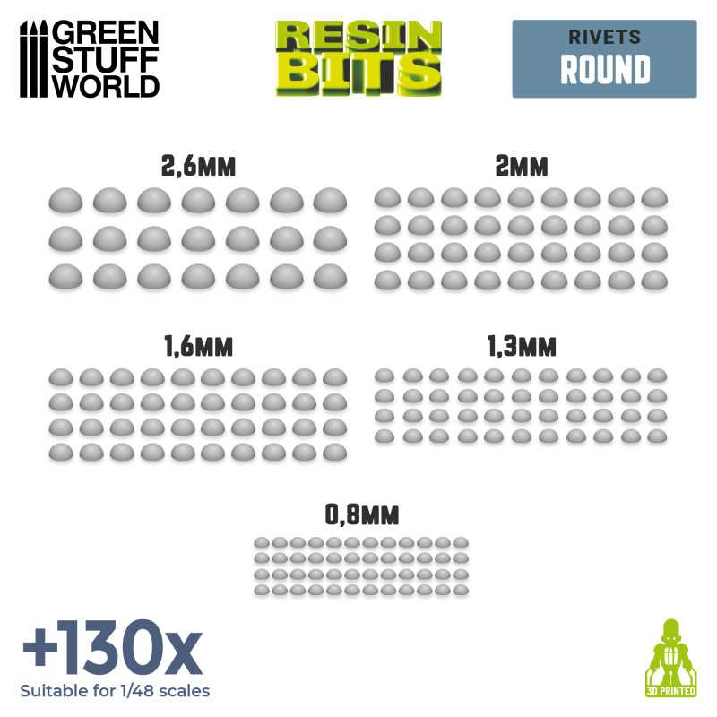 Resin Rounded Rivet Components - Green Stuff World