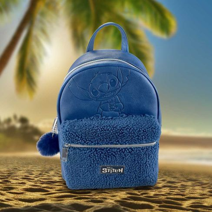 Stitch Fluffy Blue Backpack