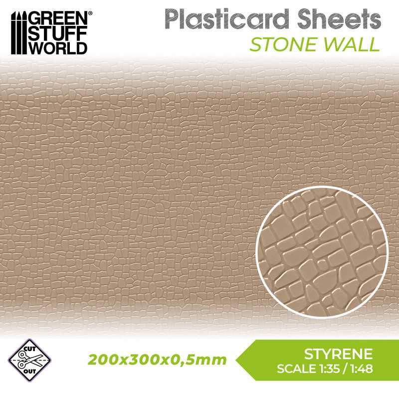 Plasticard Stone Wall Sheet - GSW