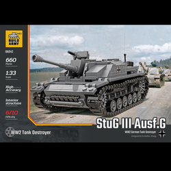 A Build Army StuG 3 Ausf.G WW2 tank destroyer Lego compatible building block kit.